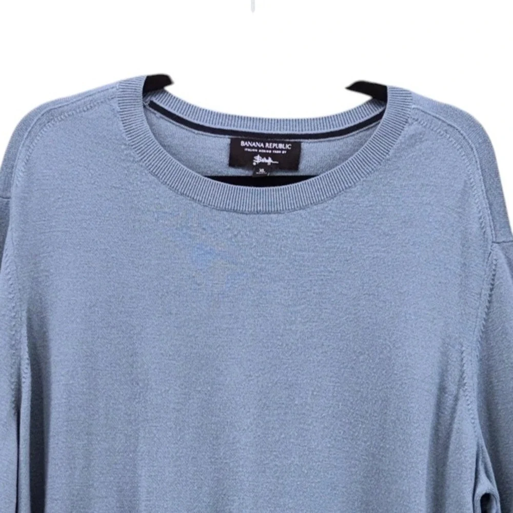 Banana Republic Mens Sweater XL 100% Extra Fine Italian Merino Washable Durable